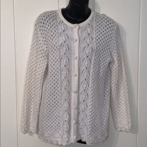 Vtg 70s It’s Pure Gould cream acrylic cardigan‎
